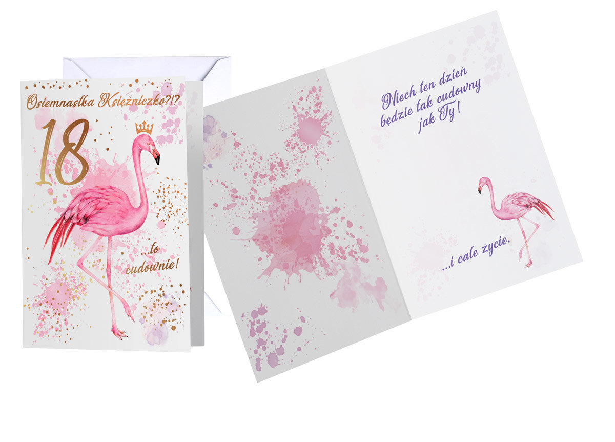 Passion cards Karnet PR-099 Osiemnastka (18, cyfry, flaming) 2018