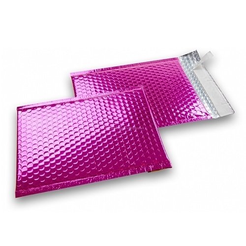 Koperty bąbelkowe, metaliczne, różowe, G17, 100 sztuk