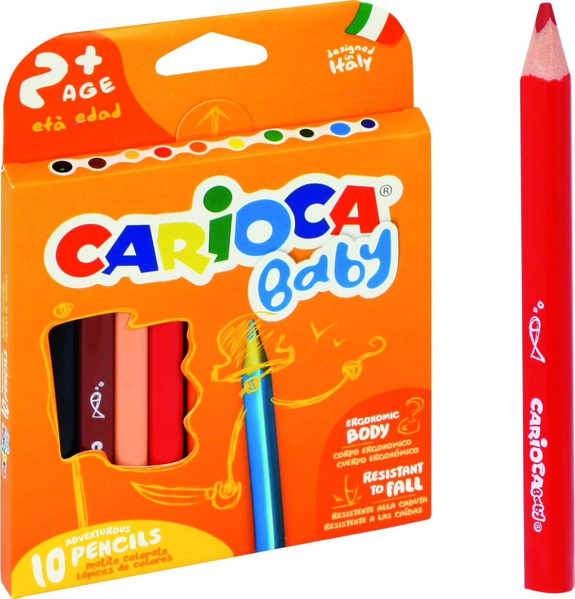 KW Trade Kredki ołówkowe 10 kolorów Troj 170-2349 Baby Carioca pudełko