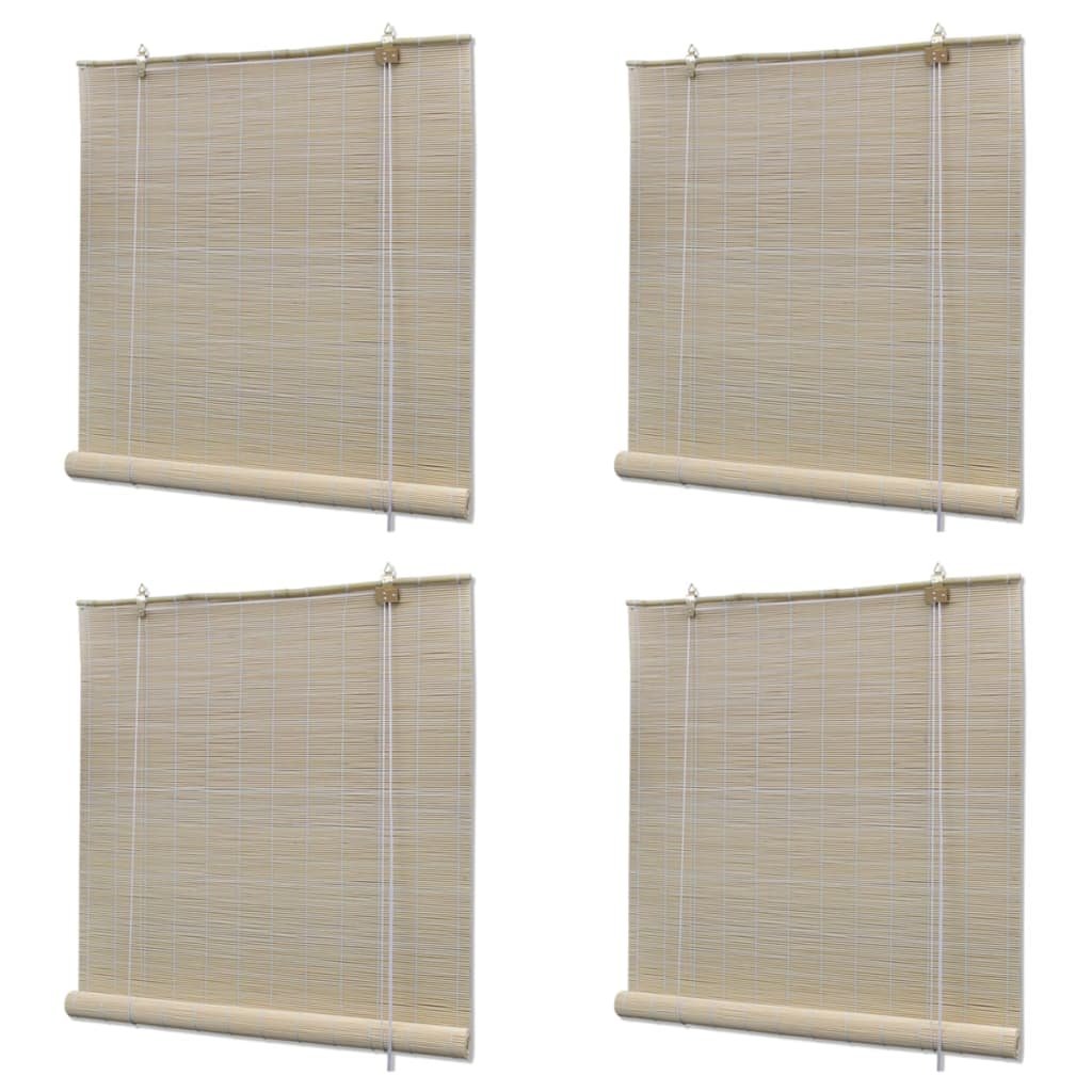 vidaXL Naturalne rolety bambusowe, 4 szt., 120 x 160 cm