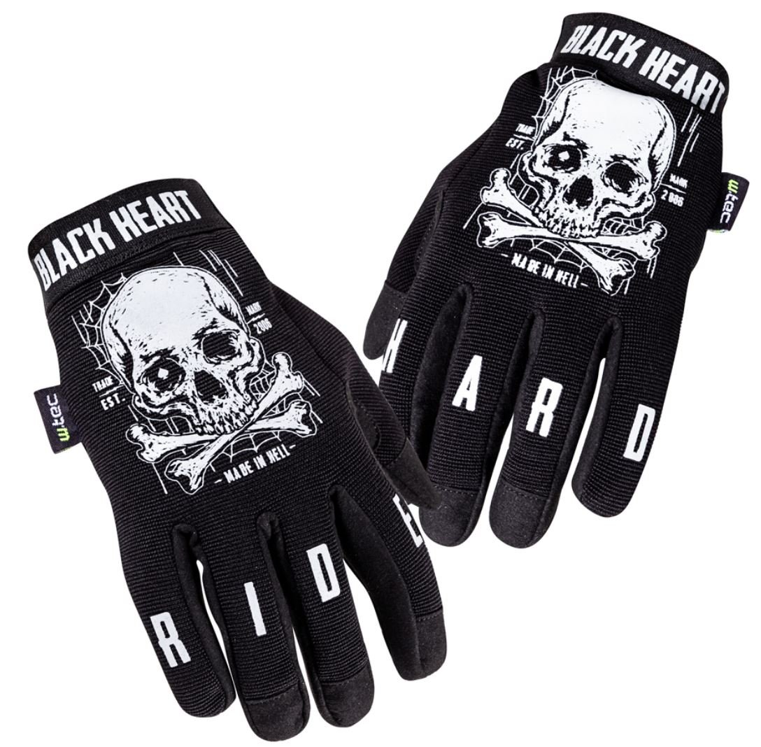 W-TEC RĘKAWICE MOTOCYKLOWE WEB SKULL ROZM 3XL CZARN W-TEC