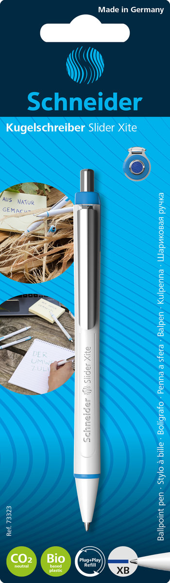 NoName długopis Slider Xite XB 1,4 mm stal nierdzewna biały/niebieski twm_970600