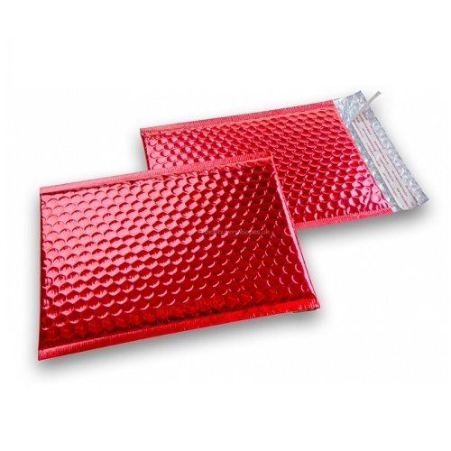 Koperty bąbelkowe, metaliczne, czerwone, H18, 100 sztuk