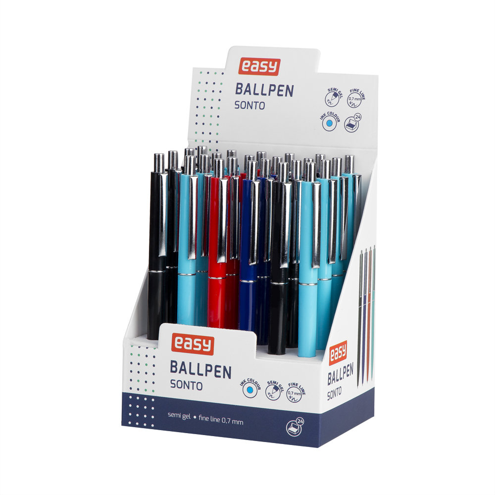 Easy Stationery Długopis automatyczny niebieski (24szt) EASY - Easy Stationery