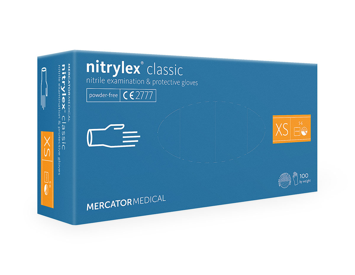 Mercator Medical Mercator Rękawiczki diagnostyczne nitrylex classic XS - 100 sztuk RD30019001