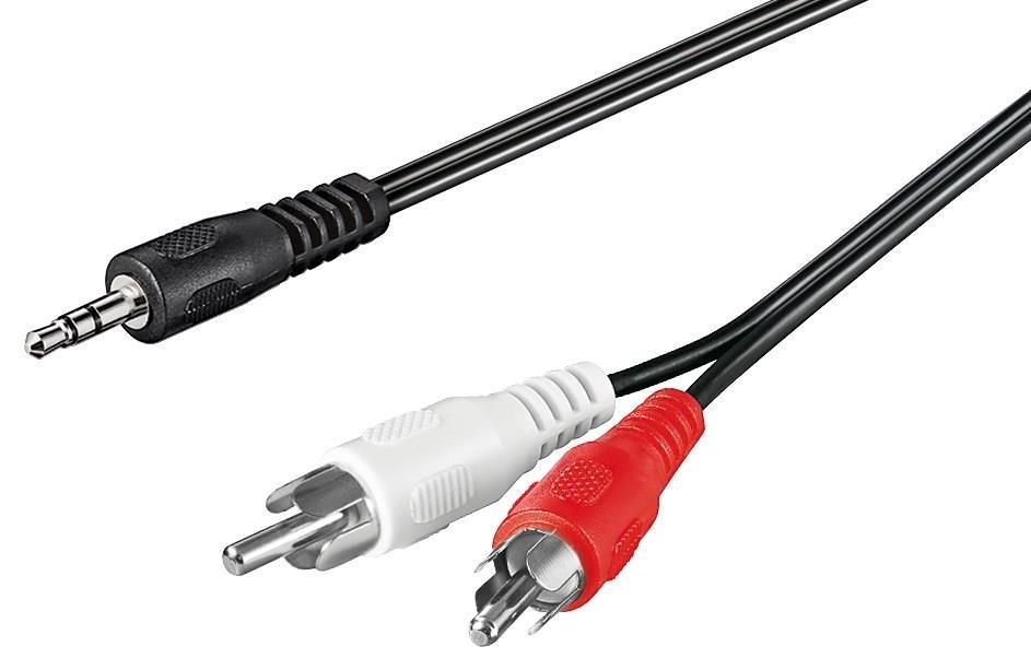 Kabel Techly Audio/Stereo Jack 3.5mm/2xRCA M/M 3m. Czarny