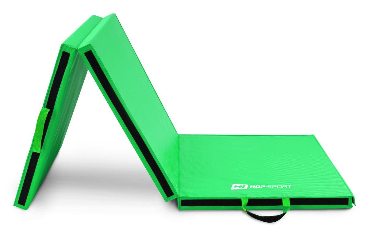 Hop-sport Materac gimnastyczny składany miękki z rzepami 5cm - zielony