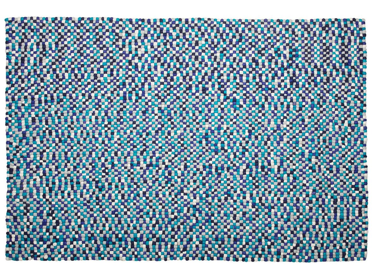 Beliani Dywan z filcowych kulek ciemnoniebieski/biały 160 x 230 cm AMDO