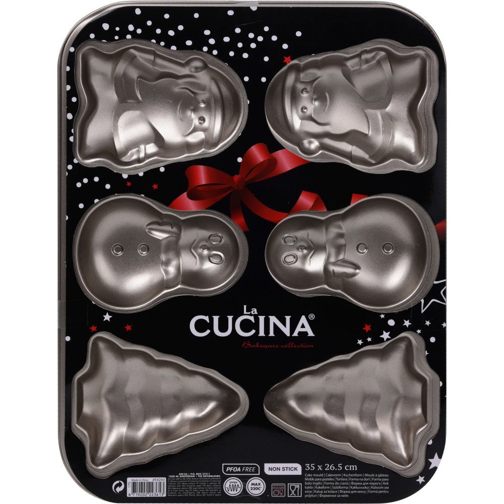 La Cucina Foremki świąteczne do pieczenia ciastek non-stick metalowa blacha 35 x 26 cm 170113110