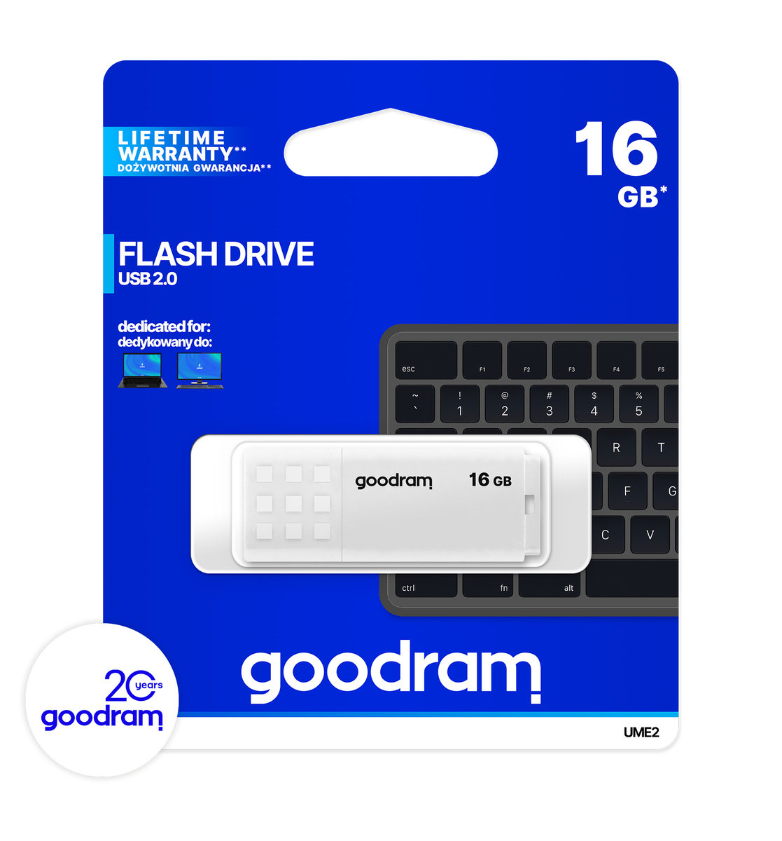 Goodram UME2 16GB biały (0160W0R11)