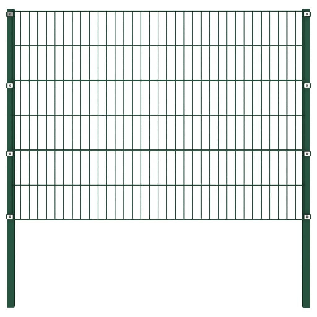 GSTORE Panel ogrodzeniowy ze słupkami żelazny 1,7 x 1,2 m zielony GS-144934