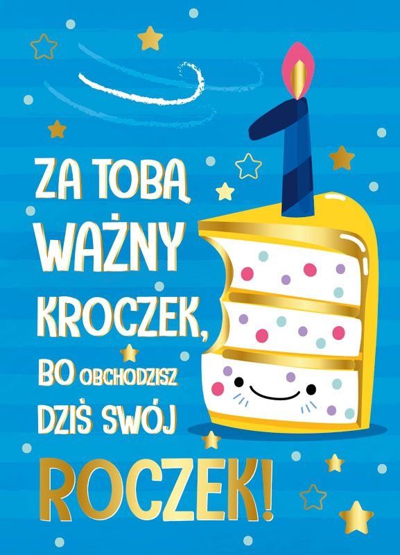 Kukartka Karnet B6 PR-176 Roczek tort - Kukartka