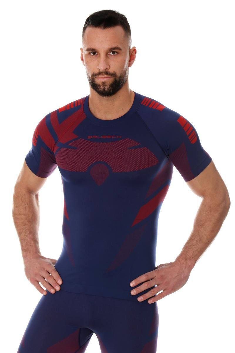 BRUBECK, Męska koszulka termoaktywna, Dry, granatowy, rozmiar XL