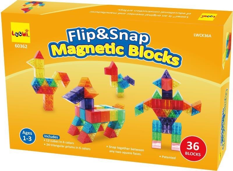 Loowi Klocki magnetyczne Magnetic Cubes 36 el. LO-0022CB