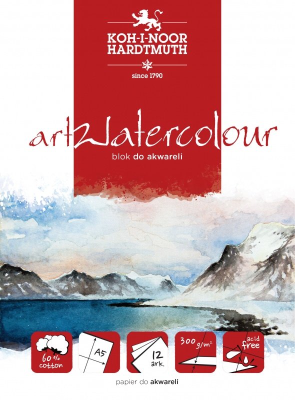 Koh-I-Noor Blok akwarelowy artwatercolour A5 12 kartek 300G.