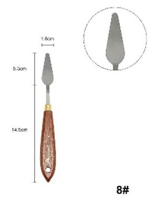 Szpachelka malarska nr 8, uchwyt drewno bukowe, blister, Happy Color