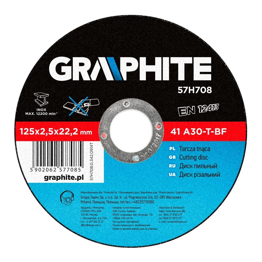 Graphite Tarcza tnąca do metalu 125 x 2.5 x 22.2 mm, 41 A30-T-BF TOP-57H708