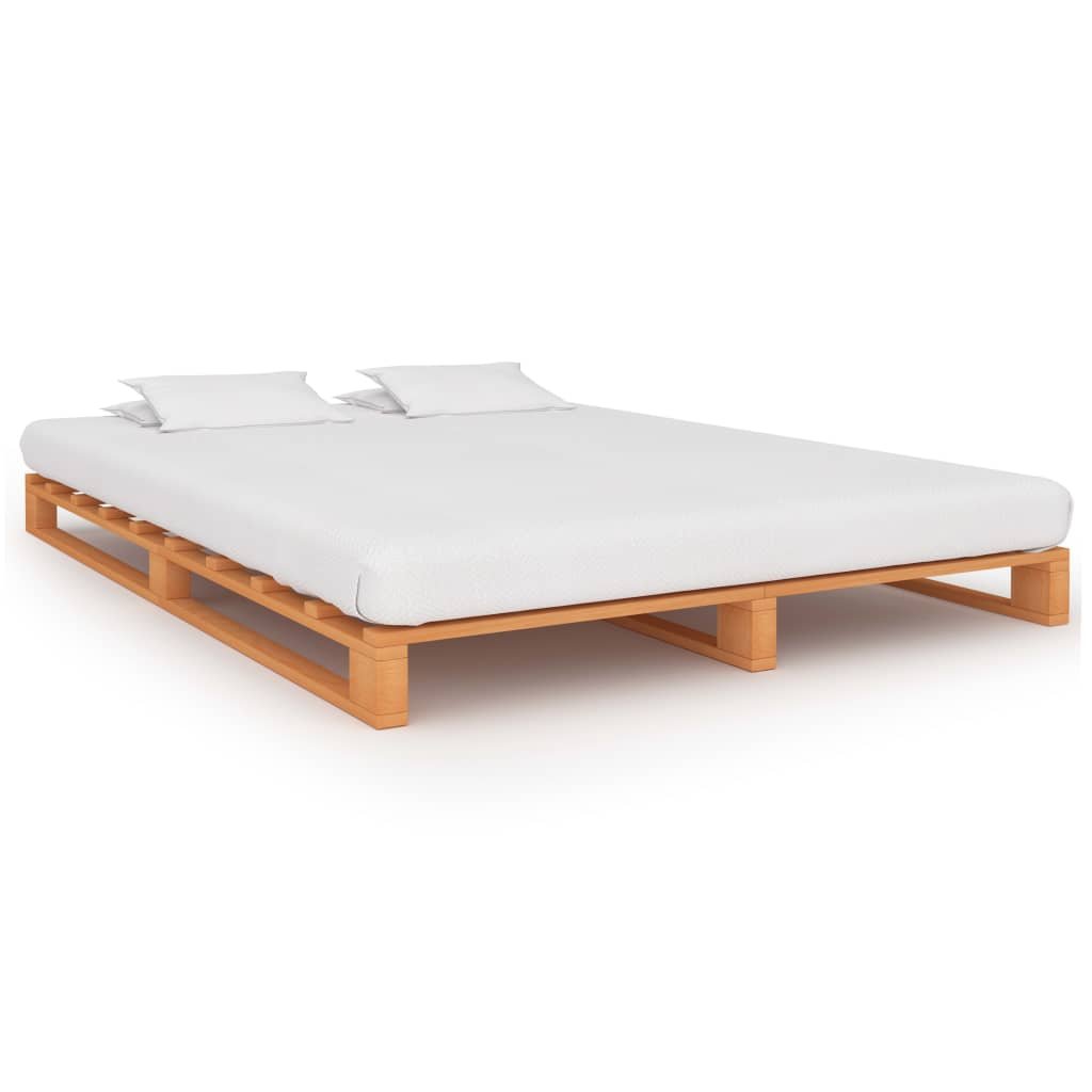 Lumarko Rama łóżka z palet, brązowa, lite drewno sosnowe, 180 x 200 cm