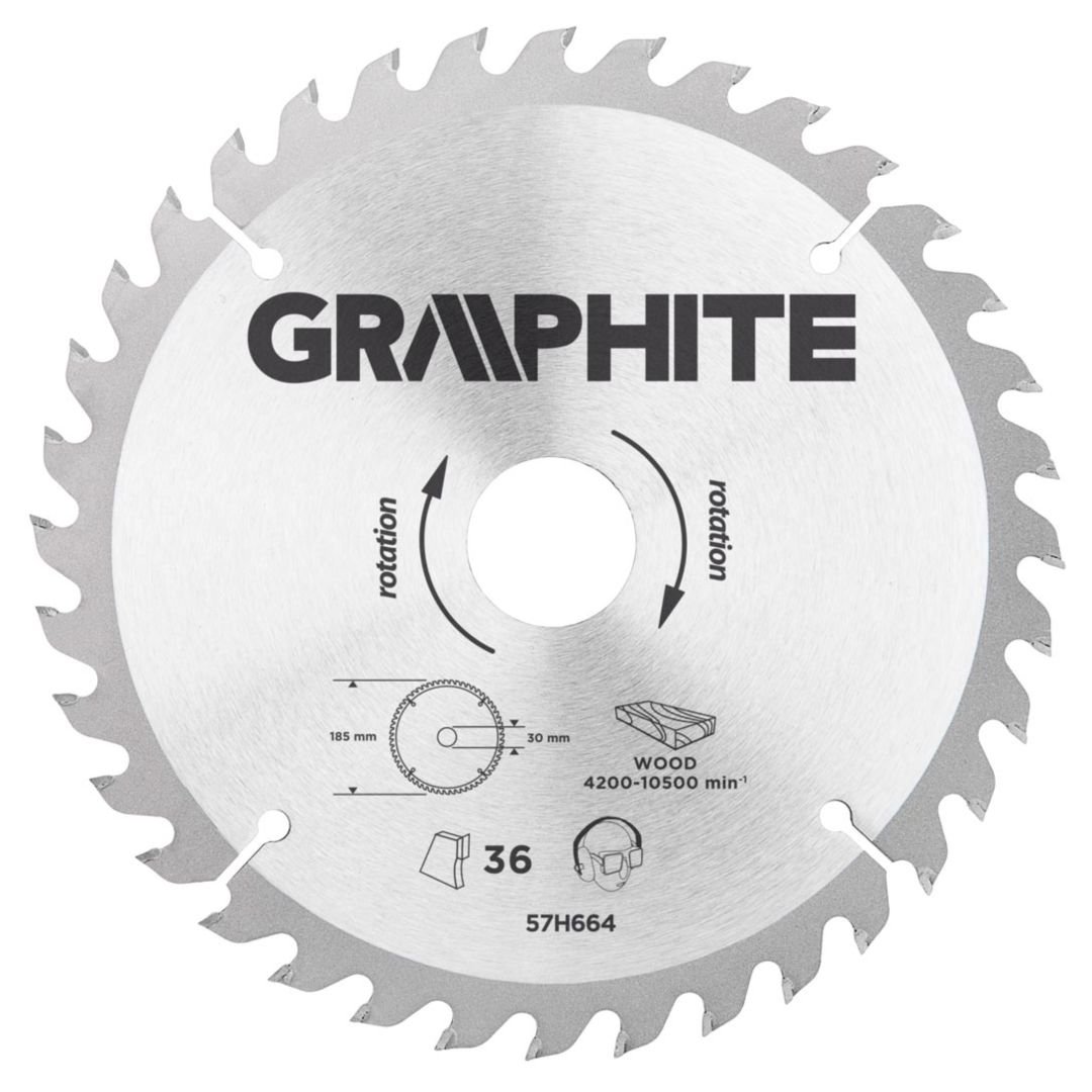 Graphite Tarcza do pilarki, widiowa, 185 x 30 mm, 36 zębów TOP-57H664