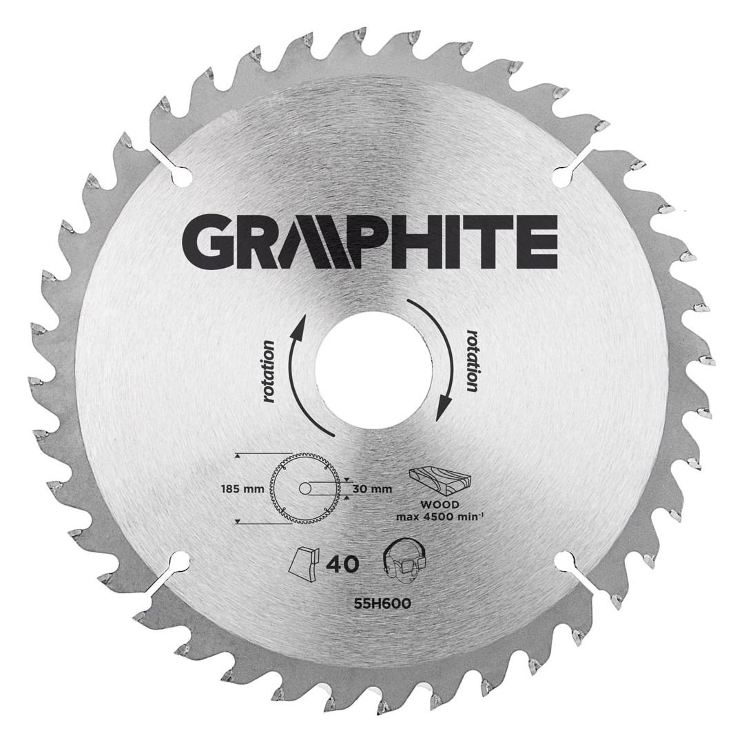 Graphite Tarcza do pilarki, widiowa, 185 x 30 mm, 40 zębów TOP-55H600