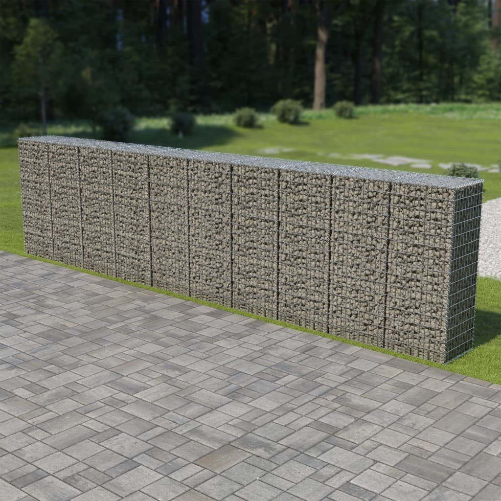 Ściana gabionowa z pokrywami, galwanizowana stal, 600x50x150 cm