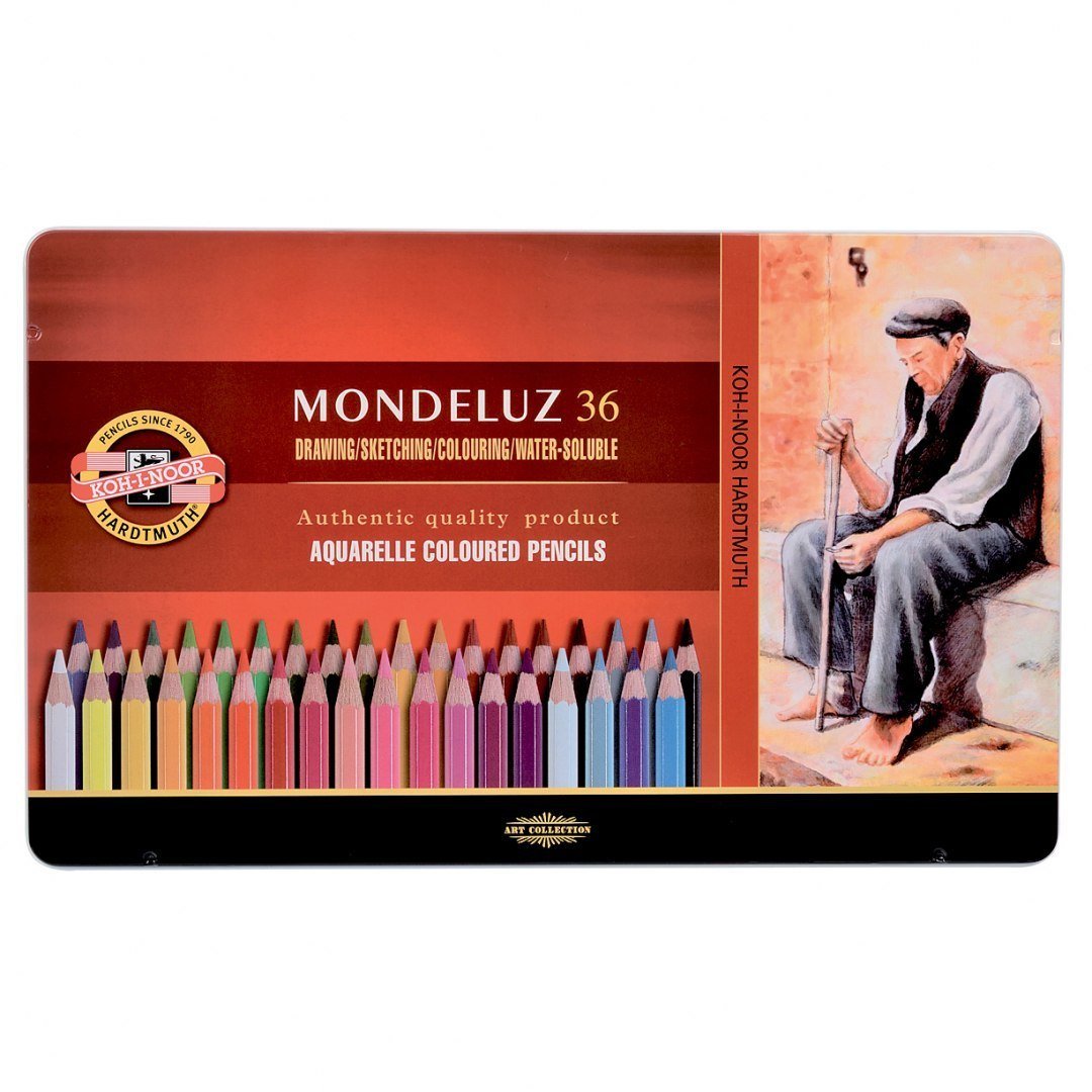 Koh-I-Noor Kredki Mondeluz akwarelowe 36 kolorów w kasecie