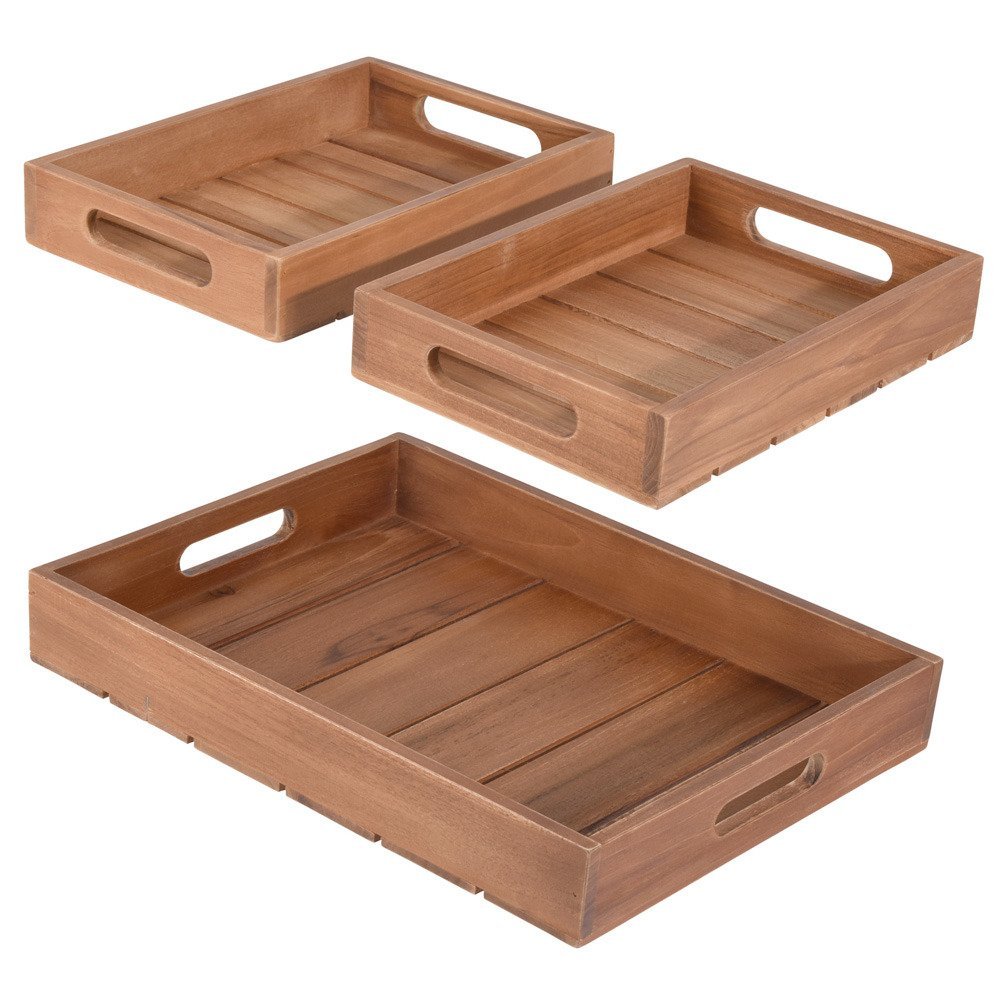 Home Styling Collection Zestaw tac dekoracyjnych TEAK 3 elementy J11301330