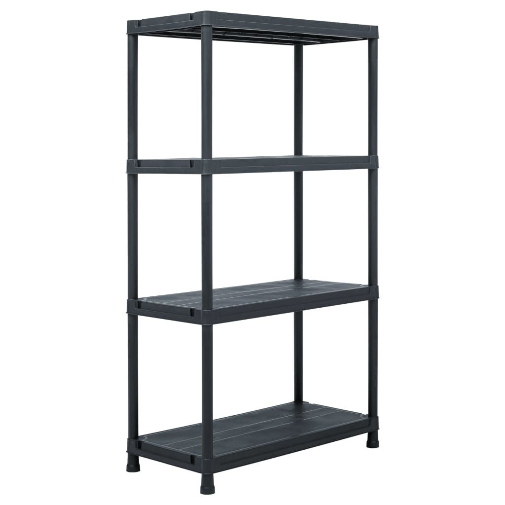 vidaXL Regał magazynowy, czarny, 100 kg, 60x30x138 cm, plastikowy
