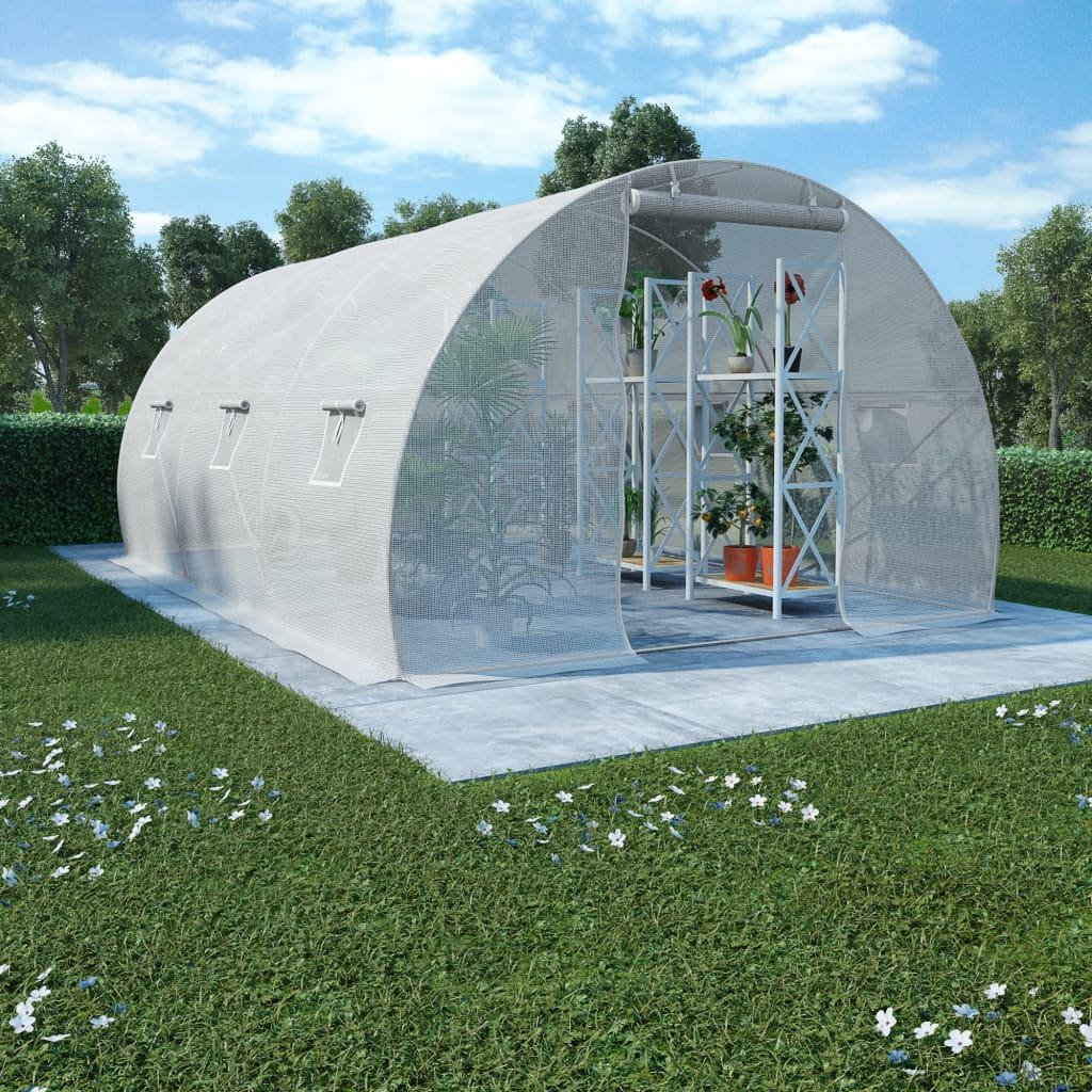 vidaXL Szklarnia ogrodowa, stalowa konstrukcja, 13,5m, 450x300x200cm