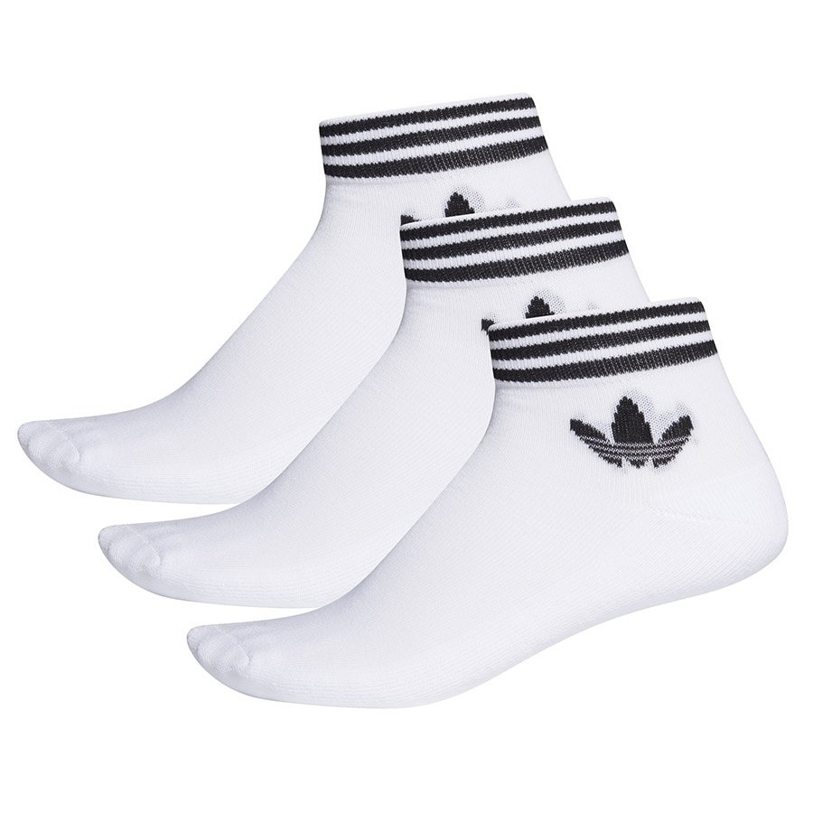 Adidas, Skarpety sportowe, Originals Trefoil Ankle Socks 3P EE1152, biały, rozmiar 43/46