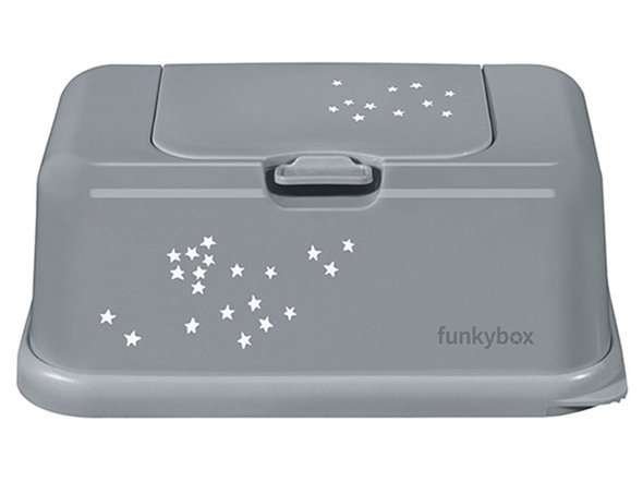 Funkybox Pojemnik na chusteczki szary małe gwiazdki 1116-0