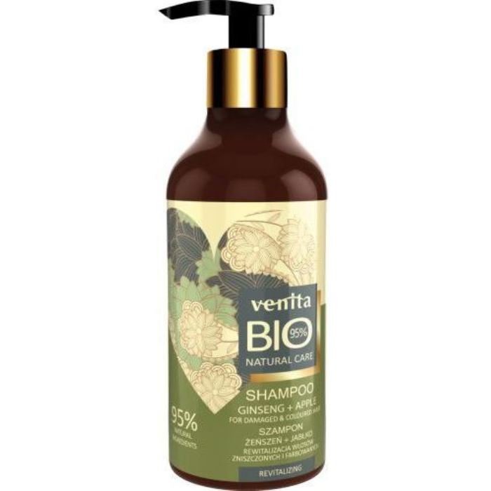 Venita Bio Natural Care Revitalizing Hair Shampoo szampon do włosów farbowanych i wymagających regeneracji Żeńszeń & Jabłko 400ml