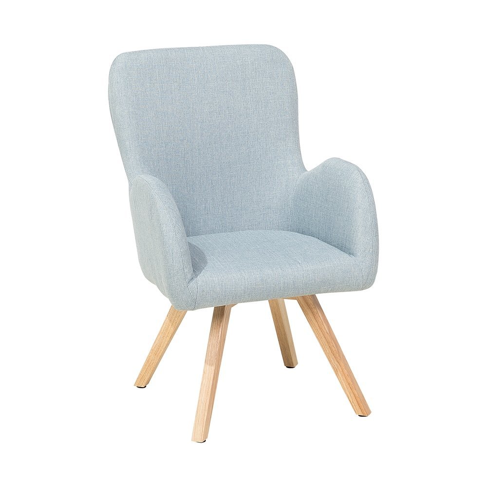 Beliani Fotel jasnoniebieski - wypoczynkowy - do salonu - tapicerowany - BJARN błękitny