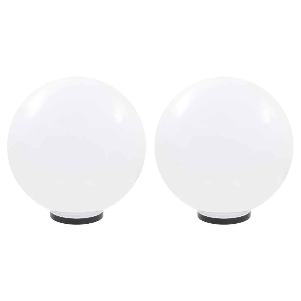 vidaXL Lampy ogrodowe LED, 2 szt., kuliste, 50 cm, PMMA