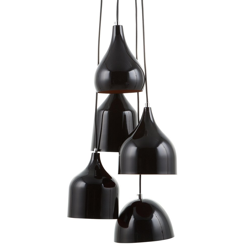 Beliani Lampa wisząca czarna 5 kloszy SAVIO