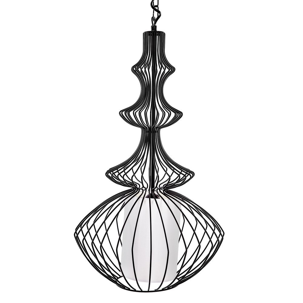 Beliani Lampa wisząca czarna KOLVA
