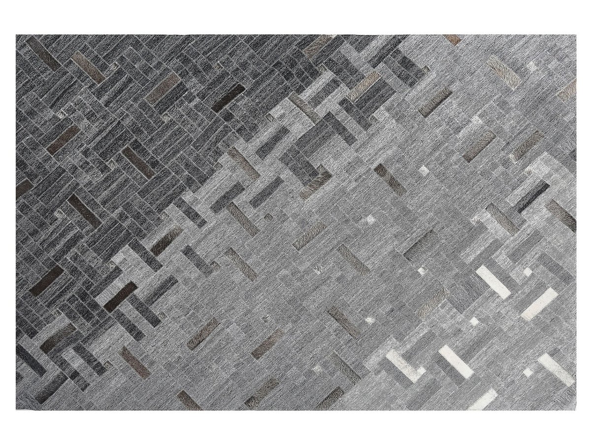 Beliani Skórzany dywan 140 x 200 cm szary DARA