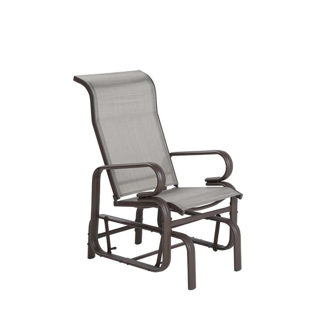 Beliani Krzesło ogrodowe bujane brązowe BORGIO