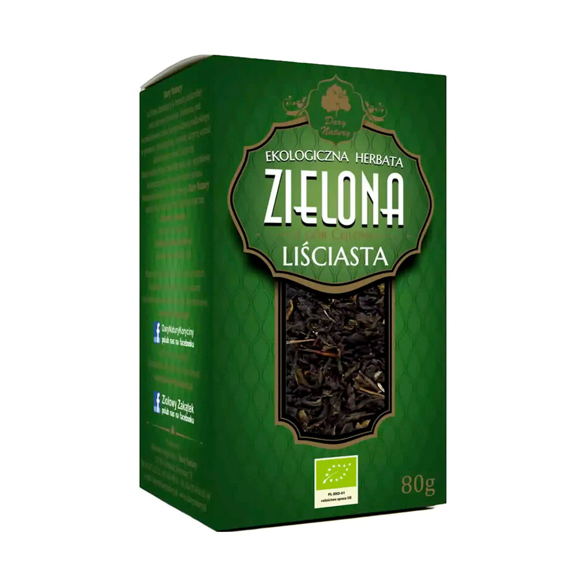 Dary Natury herbata zielona liściasta EKO 80 g