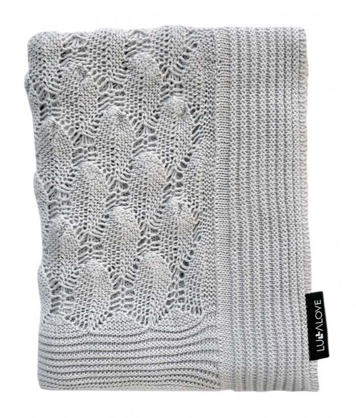 Lullalove Kocyk ażurowy boho - szary 5902633255763