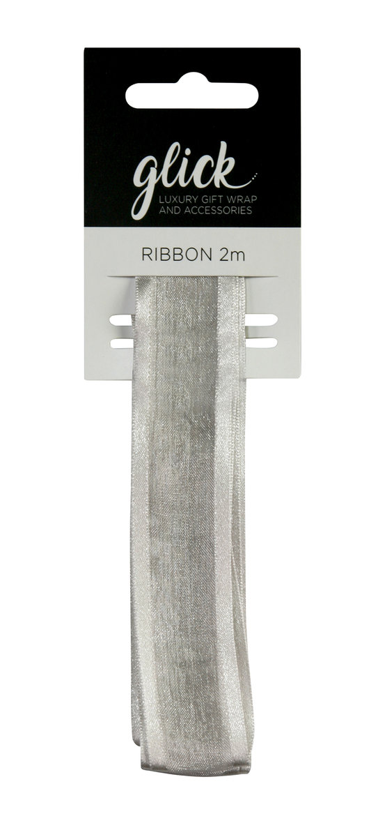 Wstążka ozdobna, srebrna, 2 m