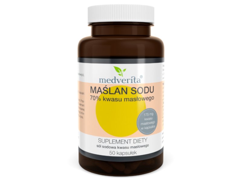 MEDVERITA Maślan Sodu mikrokapsułkowany - 50 kapsułek Medverita - SKLEP W LUBLINIE -
