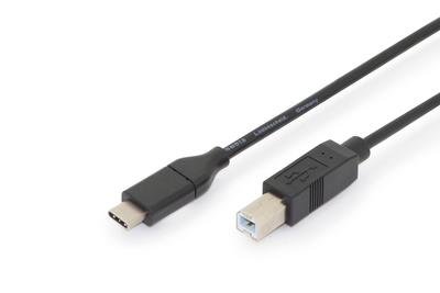 Assmann Kabel polaczeniowy USB 2.0 HighSpeed Typ USB C/B M/M Power Delivery czarny 1,8m (AK-300150-018-S)