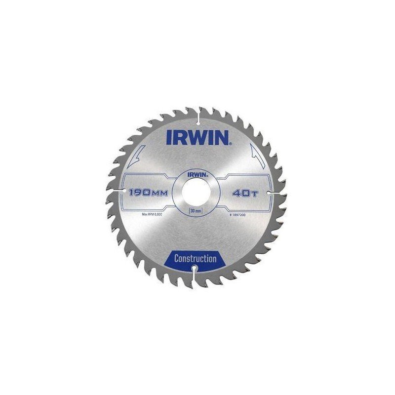 IRWIN PIŁY TARCZOWE PIŁA TARCZOWA 190x30x2,5mm 40z ATB (1897200)