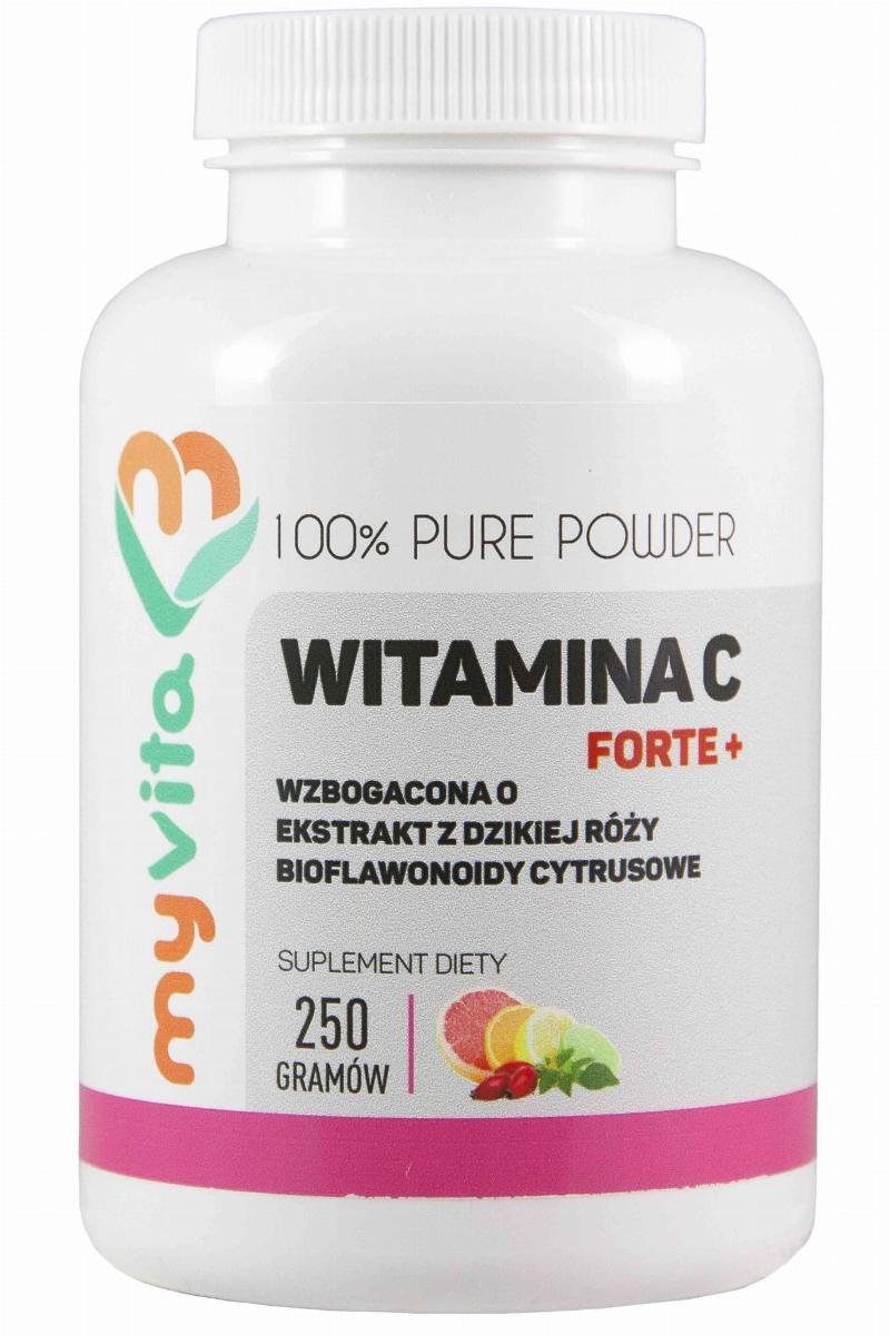 MyVita Witamina C FORTE+ proszek 250g - witamina C + bioflawonoidy + dzika róża 21PRNWITCD