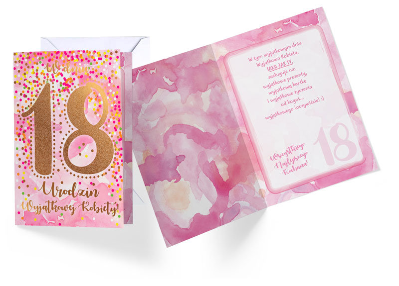 Kukartka Karnet B6 PR-100 Urodziny 18 - Kukartka