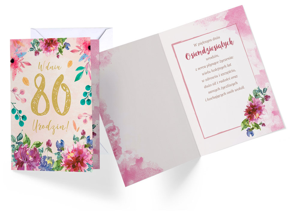 Kukartka Karnet B6 PR-111 Urodziny 80 - Kukartka