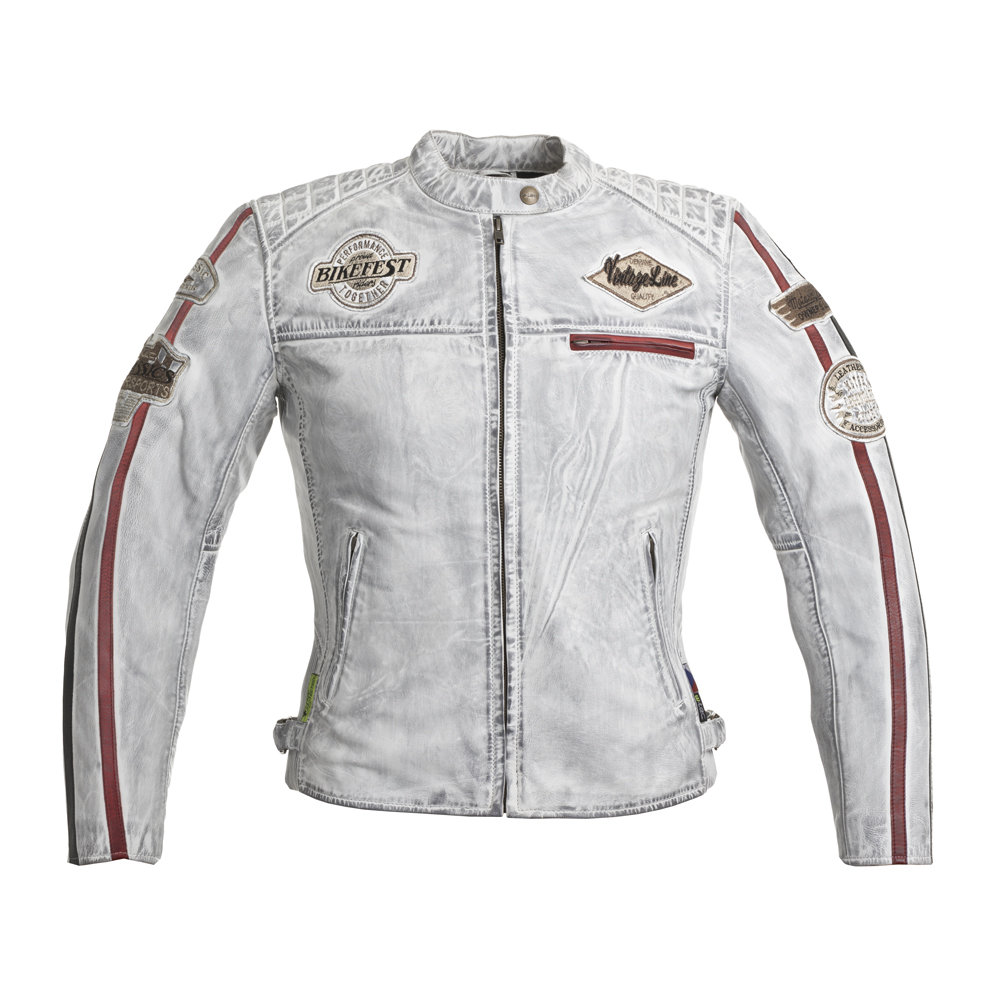 W-TEC Damska skórzana kurtka motocyklowa W-TEC Sheawen Lady White, Biały, 3XL 20544-3XL