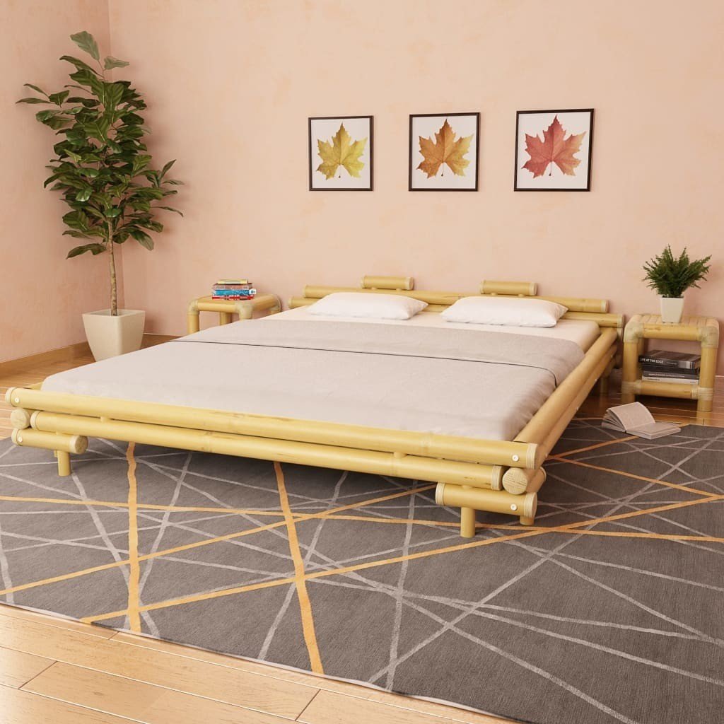 vidaXL Bambusowe łóżko, 180 x 200 cm, kolor naturalny