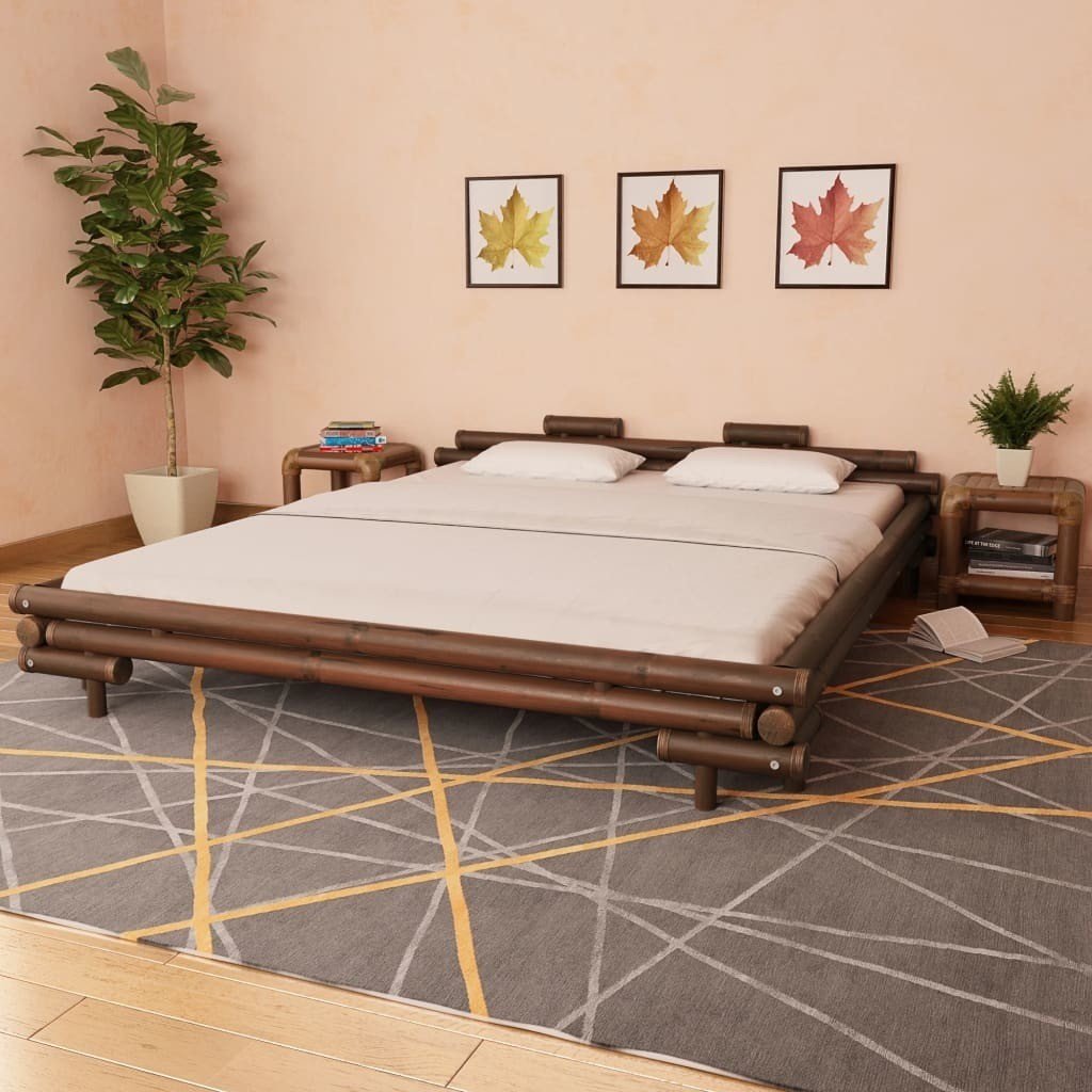 Фото - Ліжко VidaXL Rama łóżka, ciemnobrązowa, bambusowa, 180 x 200 cm Lumarko! 